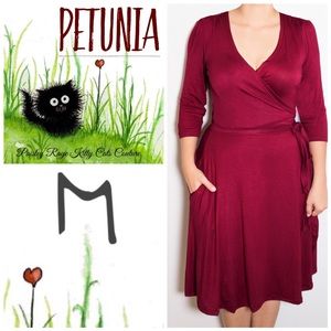 Classic Wrap Dress in Burgundy by Paisley Raye